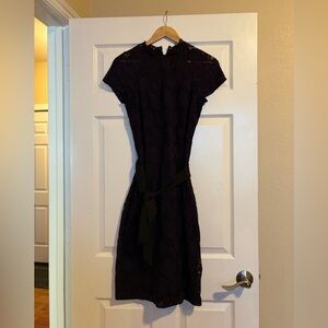 Elegant purple and  Black Lace Dress